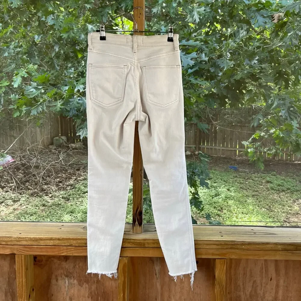 Free People Women's High Rise Skinny Jeans Ivory Size 27